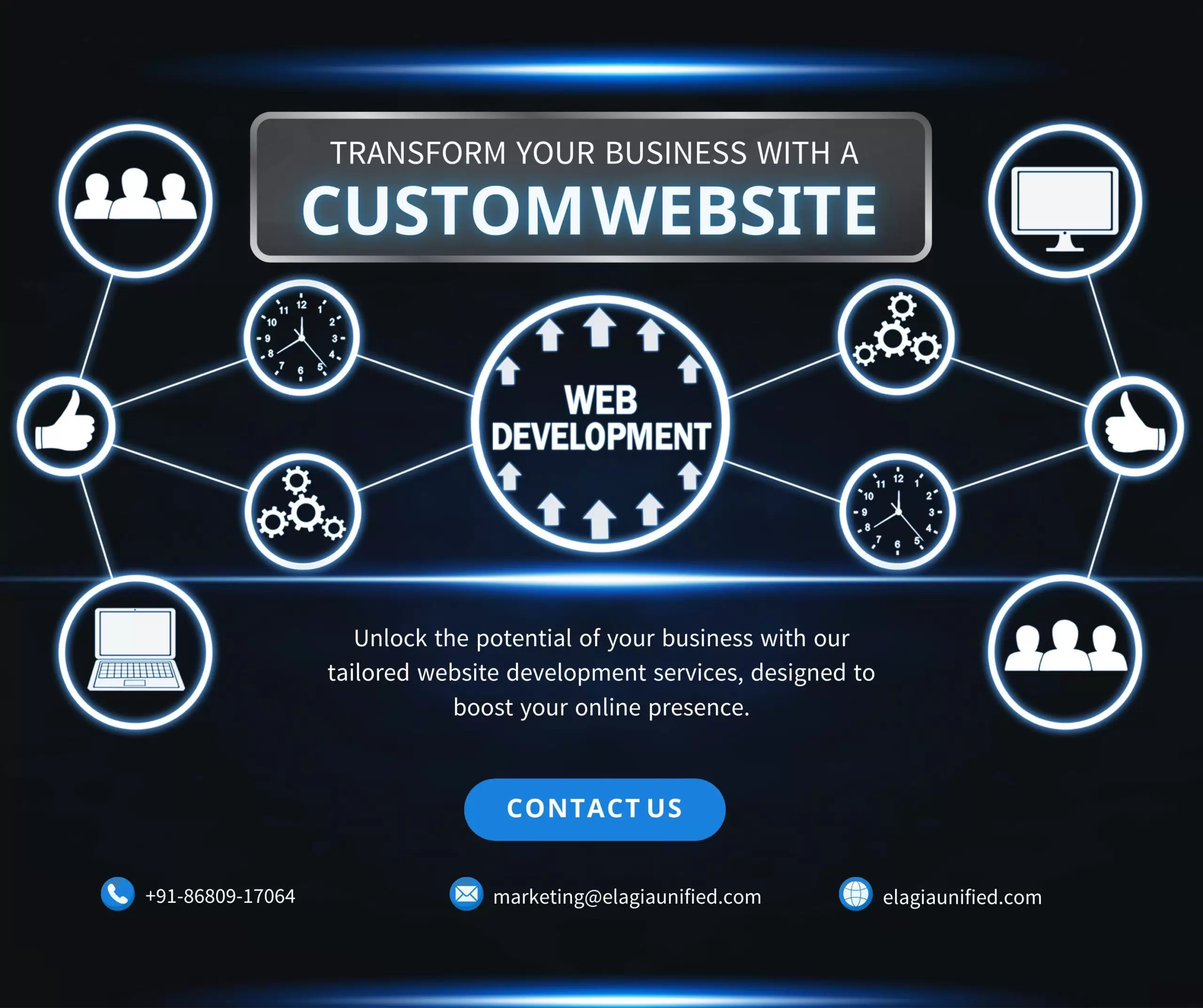 Black and Blue Modern Website Design Facebook Post Black and Blue Modern Website Design Facebook Post