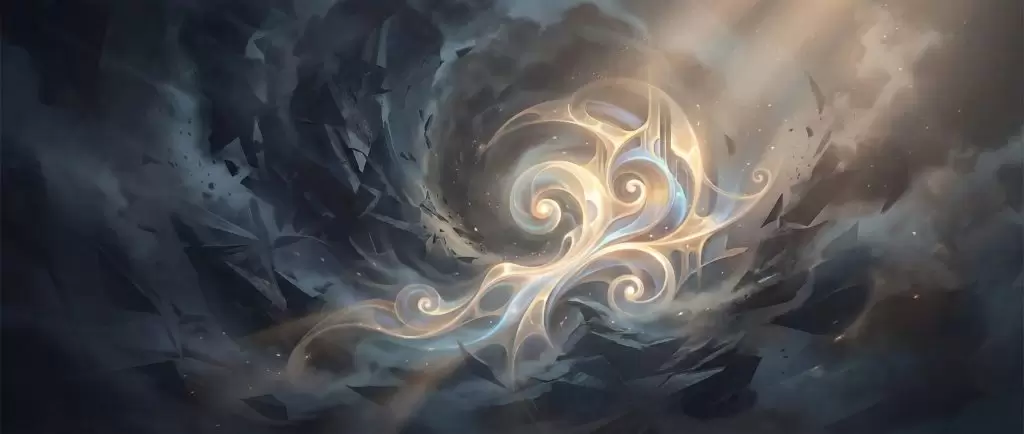 Light emerging from darkness representing harmony in design